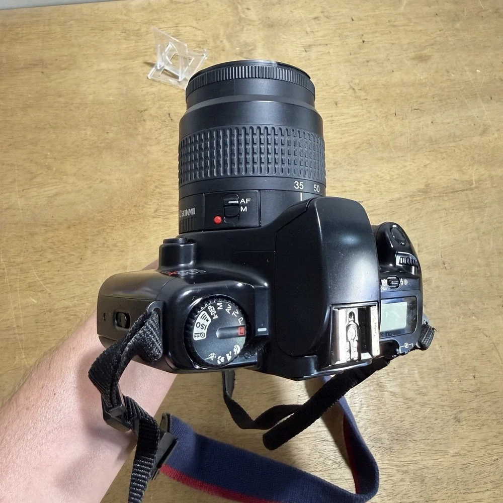 Canon EOS Rebel XS 35mm SLR Film Camera EF 35-80mm Lens Black TESTED